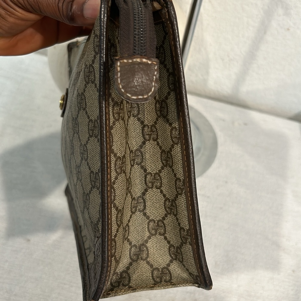 GUCCI GG Pvc Leather Clutch Bag vintage authentic - Picture 9 of 16
